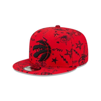 Toronto Raptors Gorra | New Era NBA Doodle 9fifty Snapback Cap Mexico - Rojos
